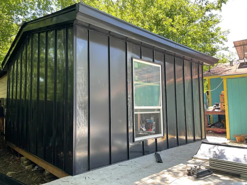 Black standing seam metal wall panels for Metal Roof Installation in Yelm